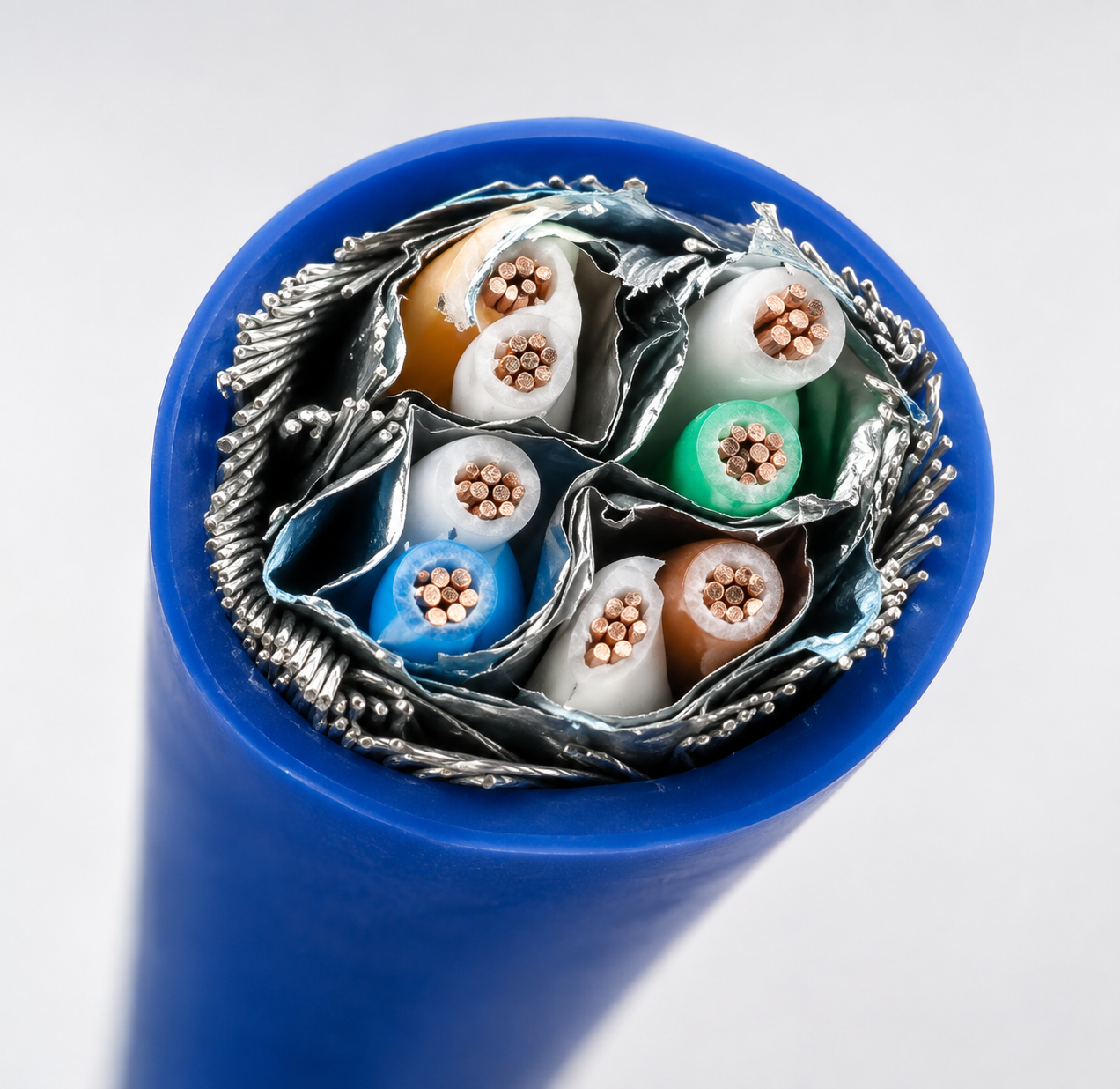 Cáp mạng thang máy Ancomteck Cat7 SFTP chống chuột elevator cable ACT-7SFTP-BULK305BL.